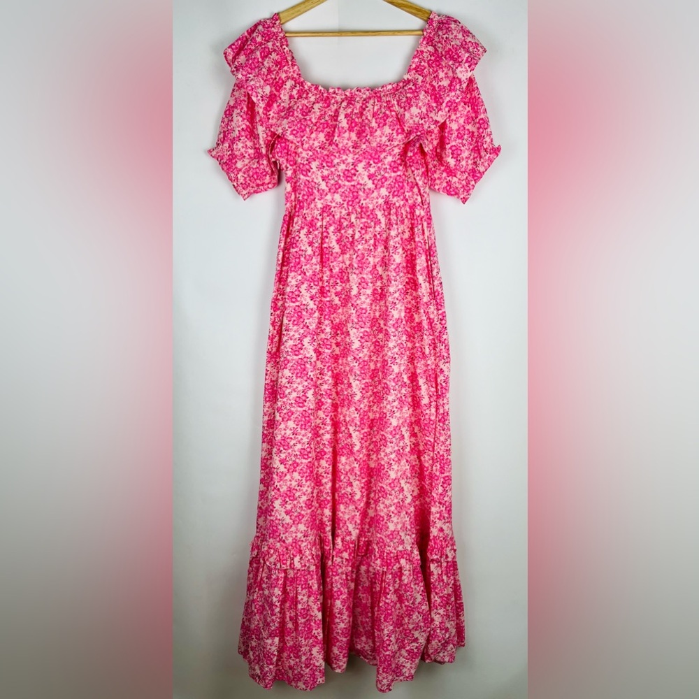 NWT LoveShackFancy Tara Maxi Dress Pink Berry Fields - Picture 10 of 13